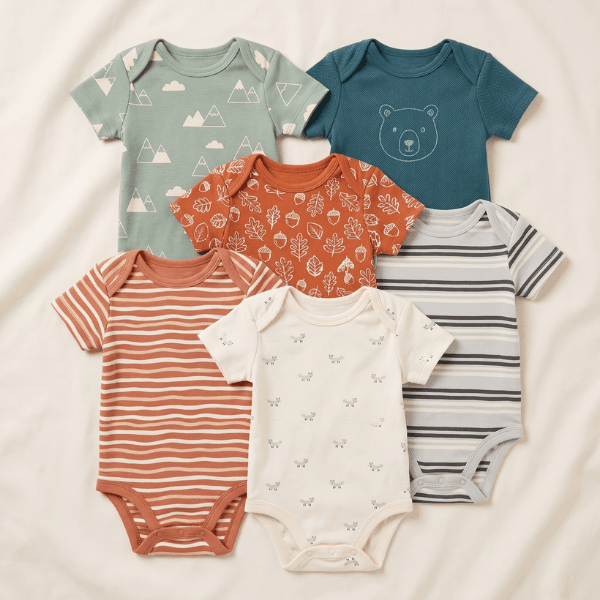 Carter's 6 Pack Zip Up Baby Rompers