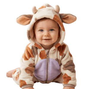 Warm Hooded Cosplay Romper for Toddlers