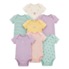 Baby Boy 100% Cotton Short Sleeve Onesies, 6 Pack